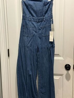 Demin strapless romper